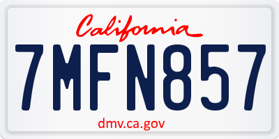 CA license plate 7MFN857