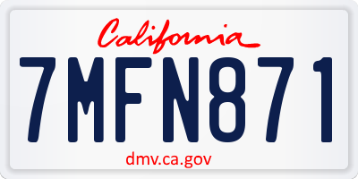 CA license plate 7MFN871