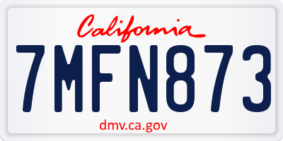CA license plate 7MFN873