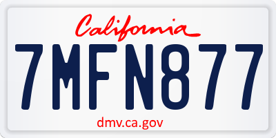 CA license plate 7MFN877