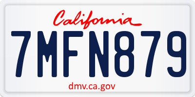 CA license plate 7MFN879