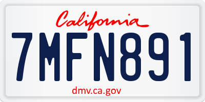 CA license plate 7MFN891