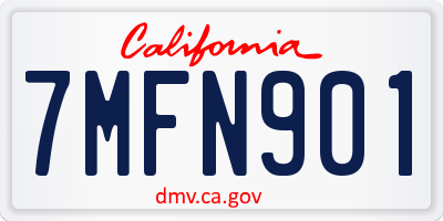 CA license plate 7MFN901