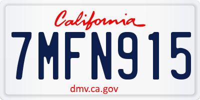 CA license plate 7MFN915