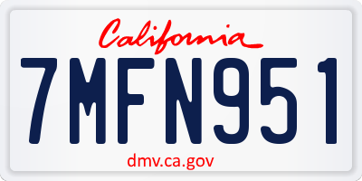 CA license plate 7MFN951