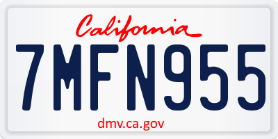 CA license plate 7MFN955