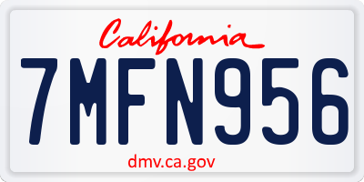 CA license plate 7MFN956