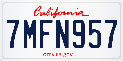 CA license plate 7MFN957
