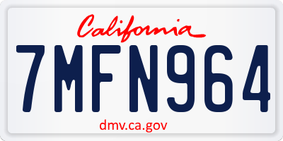 CA license plate 7MFN964