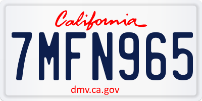 CA license plate 7MFN965