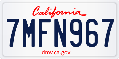 CA license plate 7MFN967