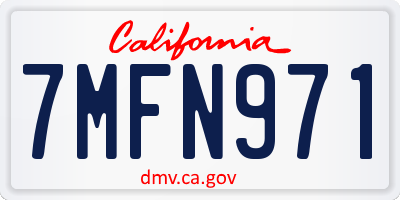 CA license plate 7MFN971