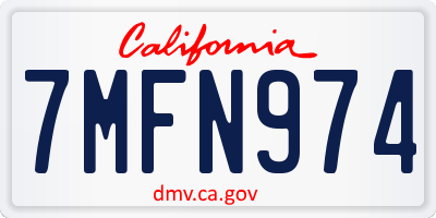 CA license plate 7MFN974