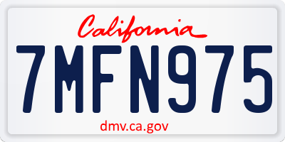 CA license plate 7MFN975