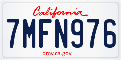 CA license plate 7MFN976