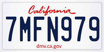 CA license plate 7MFN979