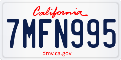 CA license plate 7MFN995