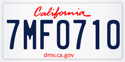 CA license plate 7MFO710