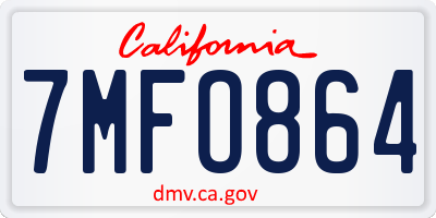 CA license plate 7MFO864