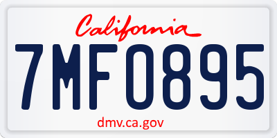 CA license plate 7MFO895
