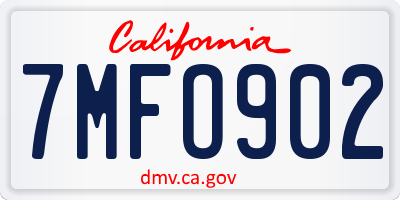 CA license plate 7MFO902