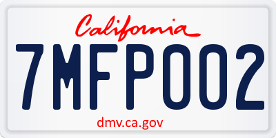 CA license plate 7MFP002