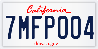 CA license plate 7MFP004