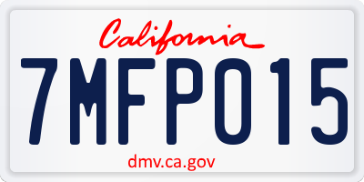 CA license plate 7MFP015