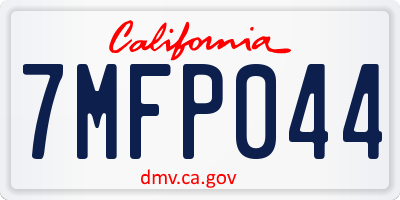 CA license plate 7MFP044