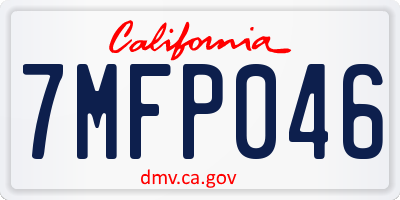 CA license plate 7MFP046