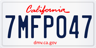 CA license plate 7MFP047