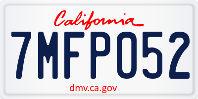 CA license plate 7MFP052