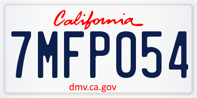 CA license plate 7MFP054