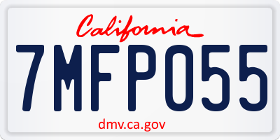 CA license plate 7MFP055