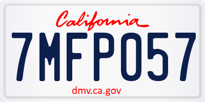 CA license plate 7MFP057
