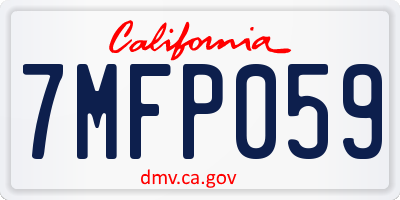 CA license plate 7MFP059
