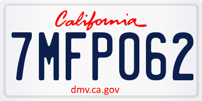 CA license plate 7MFP062