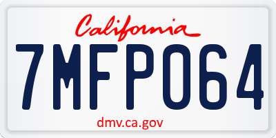 CA license plate 7MFP064