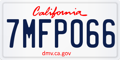 CA license plate 7MFP066
