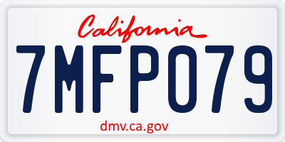 CA license plate 7MFP079