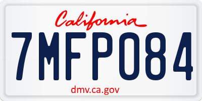 CA license plate 7MFP084