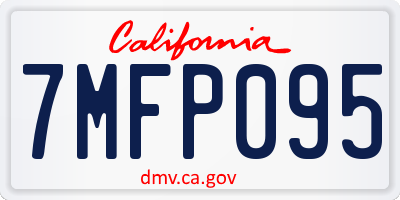 CA license plate 7MFP095