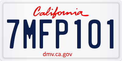 CA license plate 7MFP101