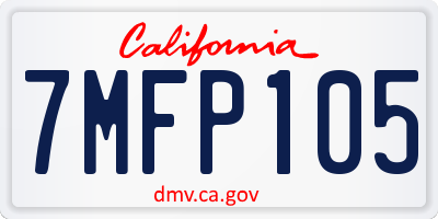 CA license plate 7MFP105