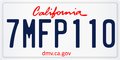 CA license plate 7MFP110