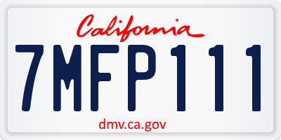 CA license plate 7MFP111
