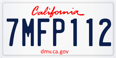 CA license plate 7MFP112