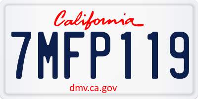 CA license plate 7MFP119