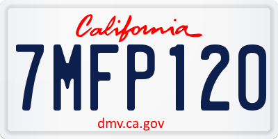 CA license plate 7MFP120