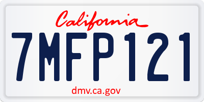 CA license plate 7MFP121